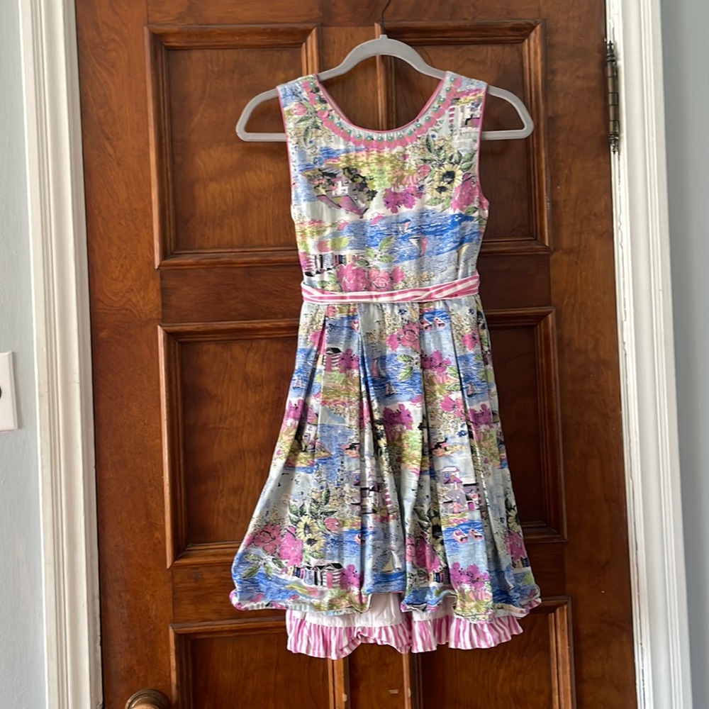 Costal town print dress Monsoon 12-13